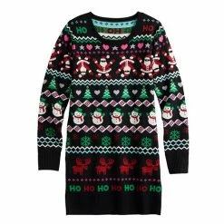 Women's Celebrate Together Dancing Santa Holiday Sweaterdress -Celebrate Together store unnamed file 108