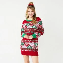 Women's Celebrate Together Holiday Snowflake Sweater Dress