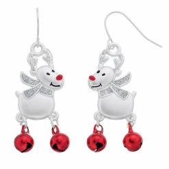 Celebrate Together Silver Reindeer Christmas Nickel Free Drop Earrings