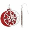 Celebrate Together Silver Tone Christmas Ornament Nickel Free Earrings