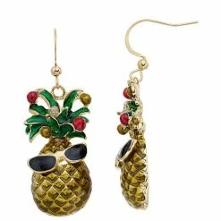 Celebrate Together Christmas Cool Pineapple Nickel Free Drop Earrings