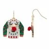 Celebrate Together Crystal Christmas Sweater Nickel Free Enamel Earrings