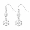 Celebrate Together Silver Tone Christmas Nickel Free Snowflake Earrings
