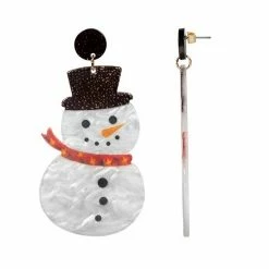 Celebrate Together™ Acetate Snowman Statement Nickel Free Drop Earrings