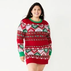 Plus Size Celebrate Together Snowflake Holiday Sweaterdress