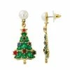 Celebrate Together Gold Tone Christmas Tree Nickel Free Earrings