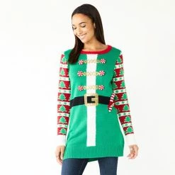 Women's Celebrate Together™ Crewneck Elf Tunic Christmas Sweater