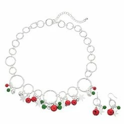 Celebrate Together Christmas Looped Bell Nickel Free Necklace & Earrings