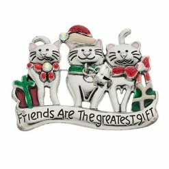 Celebrate Together Christmas Cat Nickel Free Friends Pin