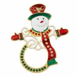 Celebrate Together Gold Tone Christmas Snowman Nickel Free Pin