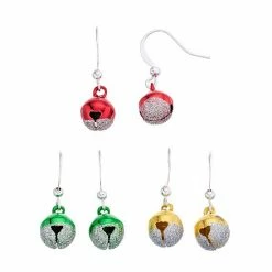 Celebrate Together Christmas Trio Bell Nickel Free Drop Earring Set