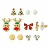 Celebrate Together Gold Tone Christmas Earring Set