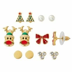 Celebrate Together Gold Tone Christmas Earring Set