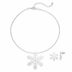 Celebrate Together Snowflake Pendant Nickel Free Necklace & Earrings