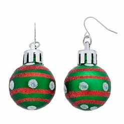 Celebrate Together Christmas Ball Ornament Nickel Free Drop Earrings