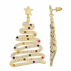 Celebrate Together™ Gold Tone Christmas Tree Earrings