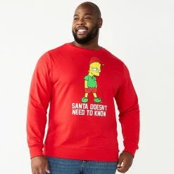 Big & Tall Celebrate Together Holiday Sweatshirt Red Cat -Celebrate Together store unnamed file 323
