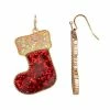 Celebrate Together™ Gold Tone Christmas Stocking Nickel Free Drop Earrings