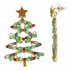 Celebrate Together Crystal Christmas Tree Nickel Free Statement Earrings