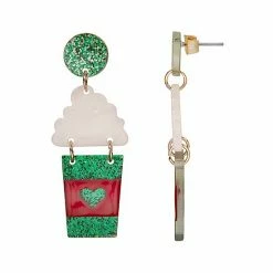 Celebrate Together™ Glitter Acetate Hot Chocolate Nickel Free Drop Earrings