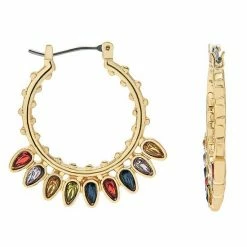 Celebrate Together™ Multi Color Christmas Lights Hoop Earrings