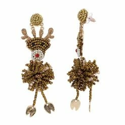 Celebrate Together Beaded Christmas Reindeer Nickel Free Drop Earrings
