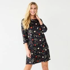 Women's Celebrate Together™ Halloween Print Swing Dress Leaves