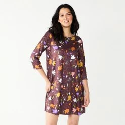 Women's Celebrate Together™ Halloween Print Swing Dress Leaves -Celebrate Together store unnamed file 424