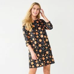 Women's Celebrate Together™ Halloween Print Swing Dress Leaves -Celebrate Together store unnamed file 425