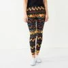 Women's Celebrate Together™ Halloween Soft Leggings Brown Buffalo Check