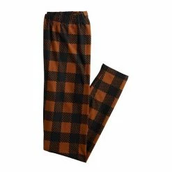 Women's Celebrate Together™ Halloween Soft Leggings Brown Buffalo Check -Celebrate Together store unnamed file 429