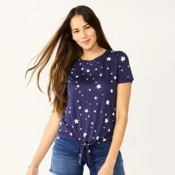 Women's Celebrate Together™ Tie-Front Print Tee Red White Blue -Celebrate Together store unnamed file 470