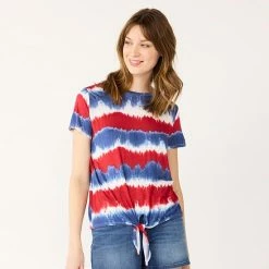 Women's Celebrate Together™ Tie-Front Print Tee Red White Blue -Celebrate Together store unnamed file 471