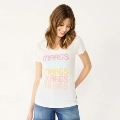 Women's Celebrate Together™ V-Neck Graphic Tee Margs -Celebrate Together store unnamed file 477