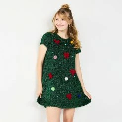 Women's Celebrate Together Light-Up Christmas Tree Fit & Flare Dress